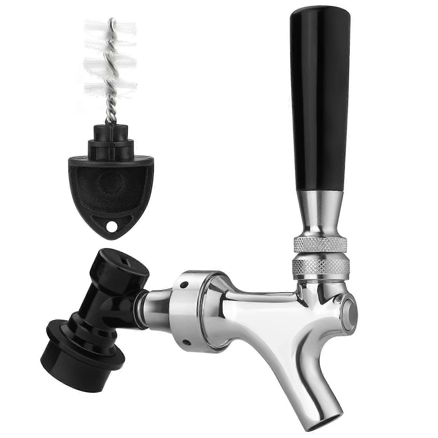 Stainless Steel Beer Faucet with Ball Lock Disconnect Leak Tap for Homebrew Keg Draft System