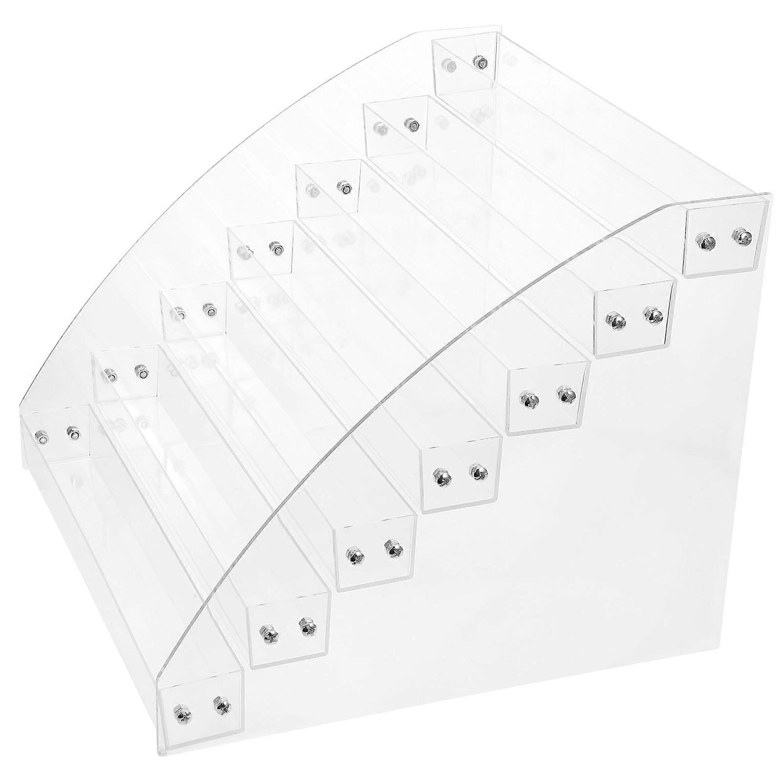 Makeup Display Stand 2Pcs Rectangular Acrylic Rack Suitable For Women Featuring Multi-Layer Design Perfect For Organized Lipstick Storage