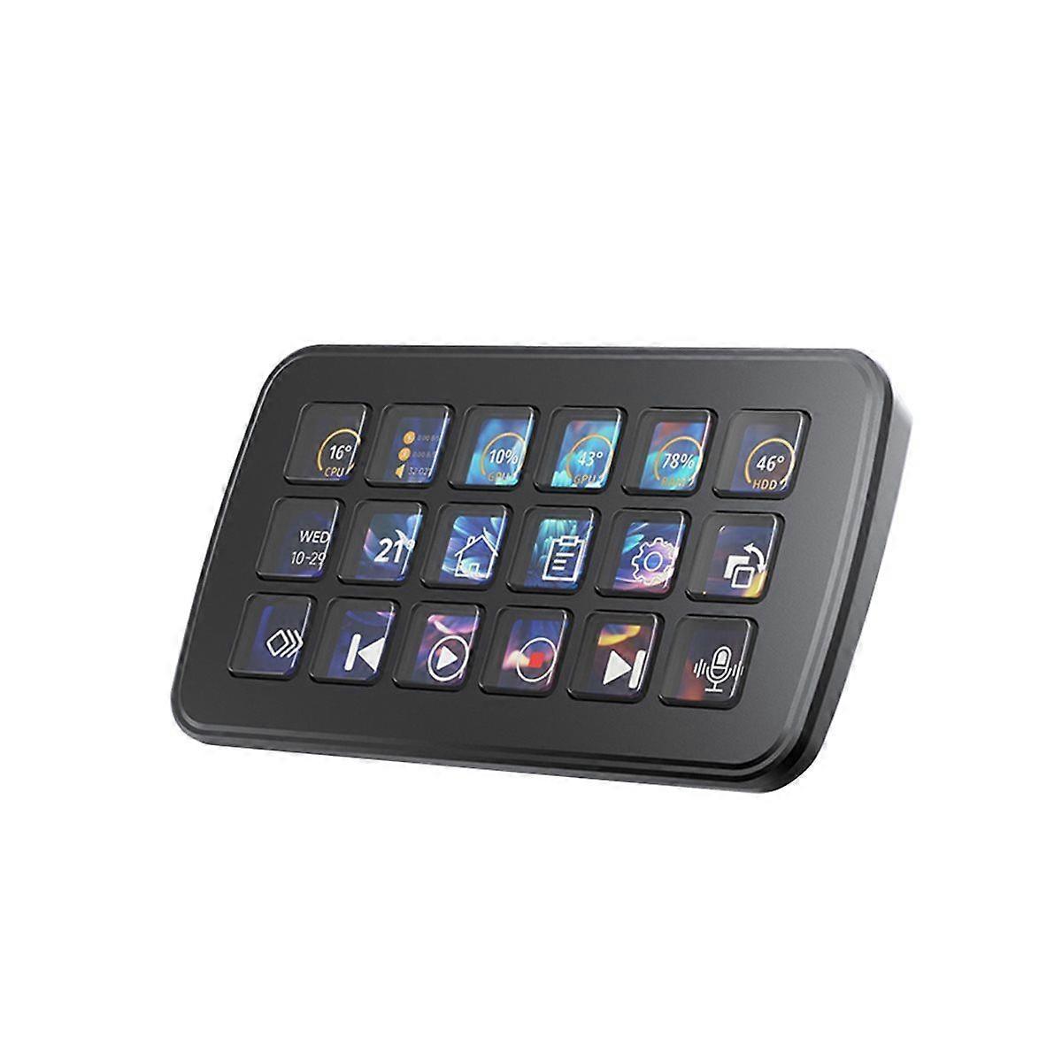 SK18 Multi-Functional AI Voice Control Panel Onboard 18 XMembrane LCD Macro Keys Supports for Linux