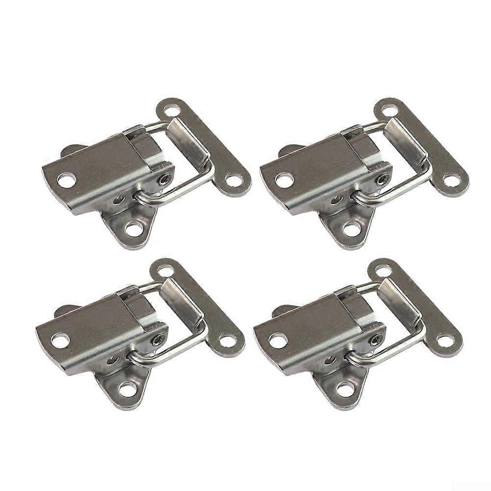 4 Stainless Steel Latch Clips with Secure Lock for Flight Cases, Wooden Boxes, Toolboxes, Cabinets