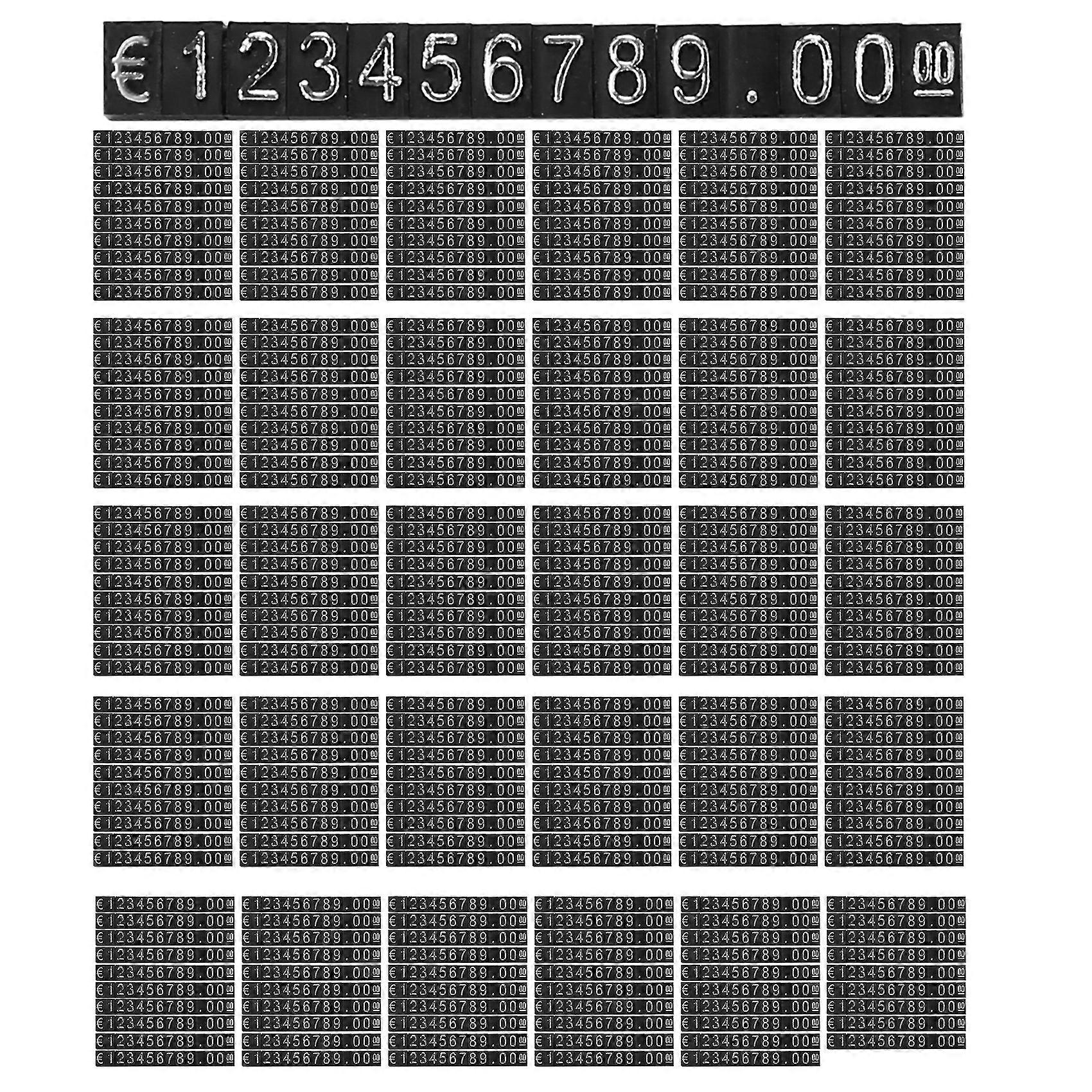 300Sets Plastic Cubes Price Display Tags Adjustable Number Stand Frame Label Shop