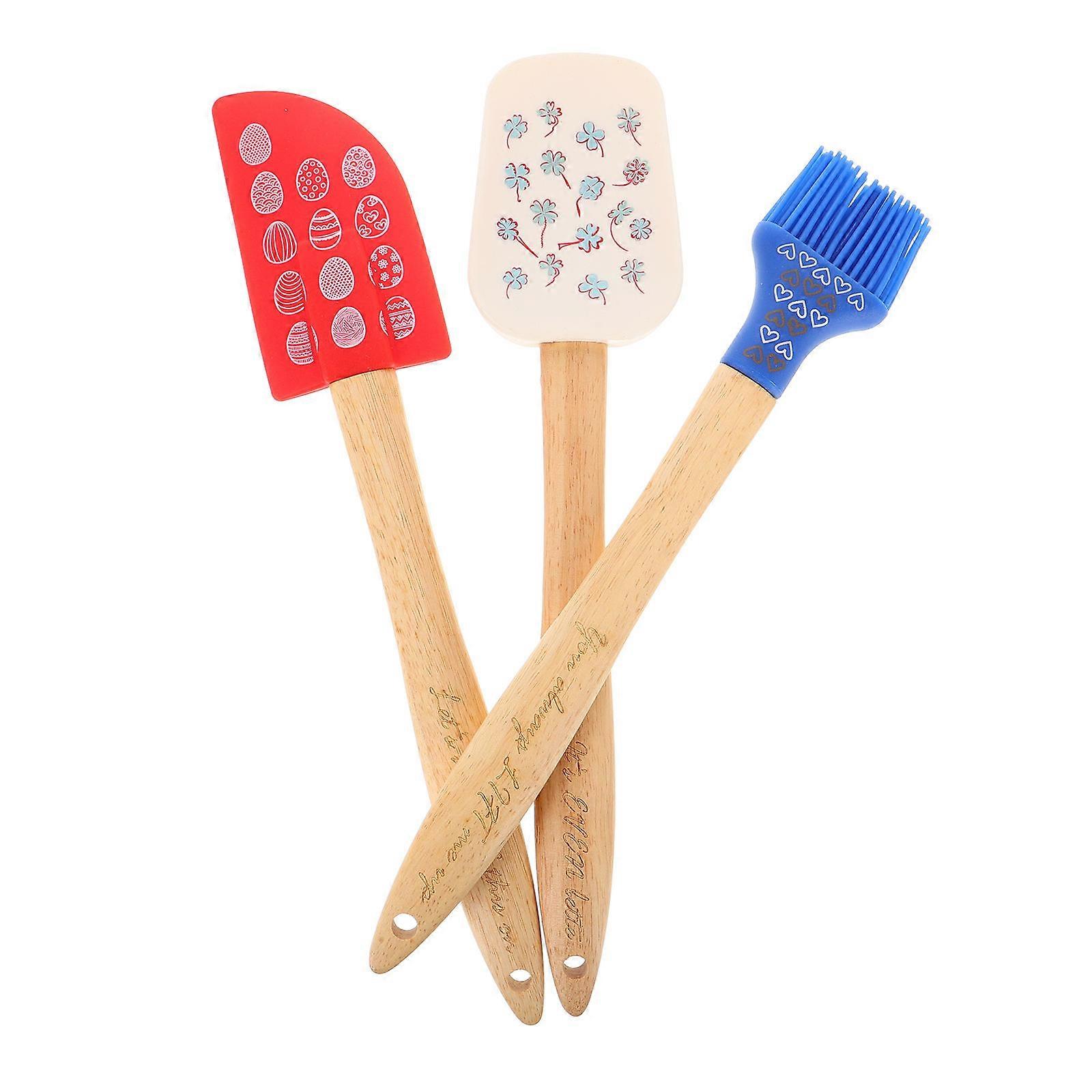 Rubber Spatula 3Pcs Set for Baking and Cooking Kitchen Utensils