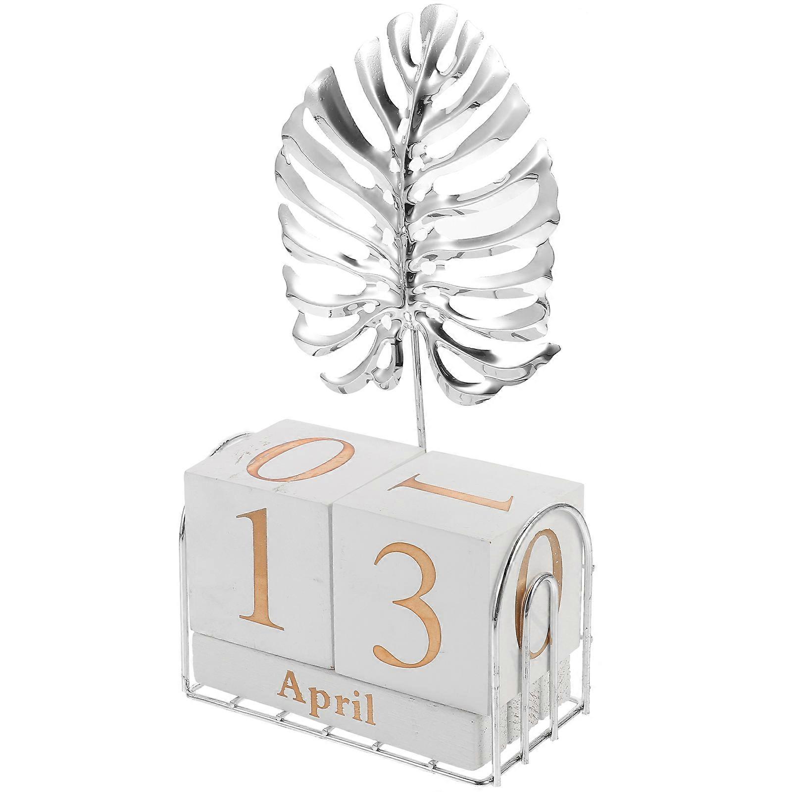 Square Calendar Decoration Wooden Turtle Leaf Calendar 1Set