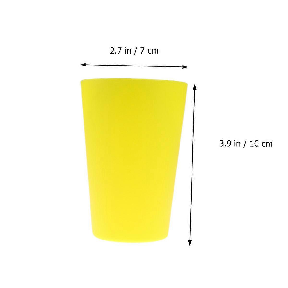 Plastic Party Cups for Drinking 12Pcs Yellow Frosted Stackable Set