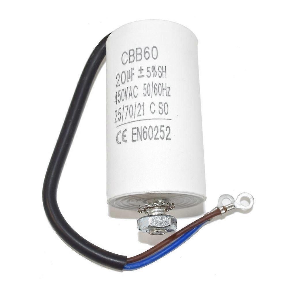Condensateur universel 20µF pour moteurs d'appareils électroménagers avec fils de 19 cm