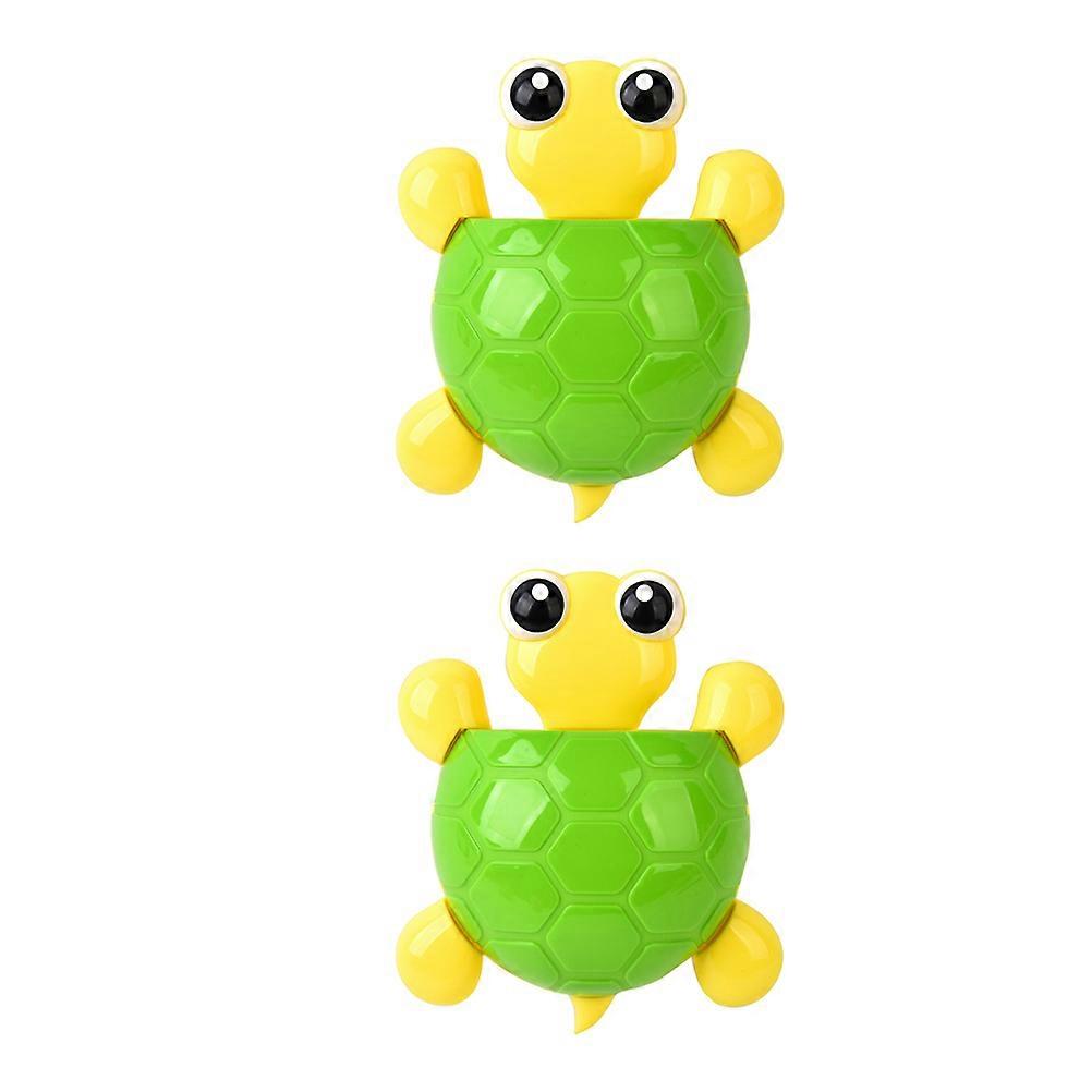 Suction Cup Toothpaste Container Turtle Design Hanging Organizer 2Pcs For Bathroom Use