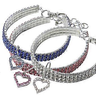 Collar para mascotas con forma de corazón de tela creativa y dije para perro, 1 unidad