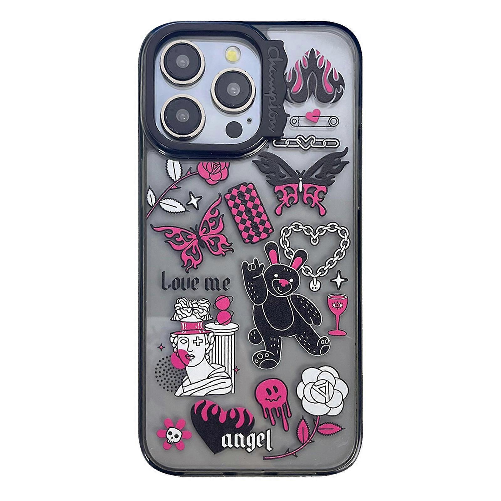 For iPhone 13 Pro Case Pattern Printed PC + TPU Phone Protective Cover