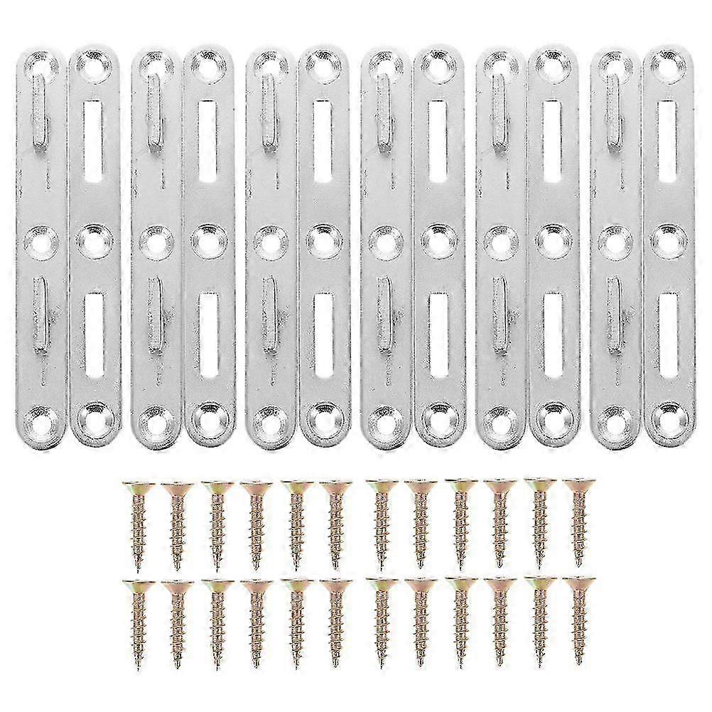 6 Sets Wood Bed Rail Brackets Fasteners