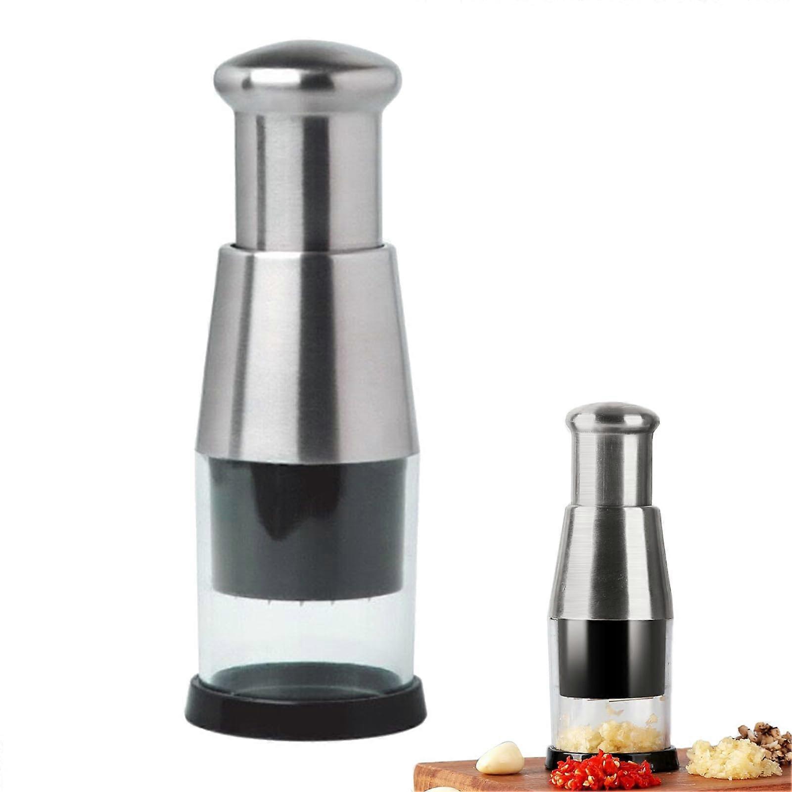 Garlic Chopper and Press with Sharp Stainless Steel Blades for Quick Vegetable Dicing Kitchen Use