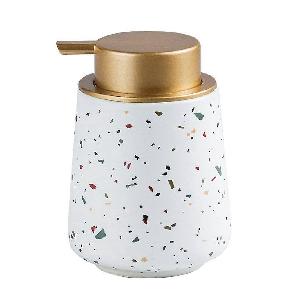 Ceramic Soap Dispenser Terrazzo Pattern with Pump Large Capacity for Kitchen and Bathroom Use