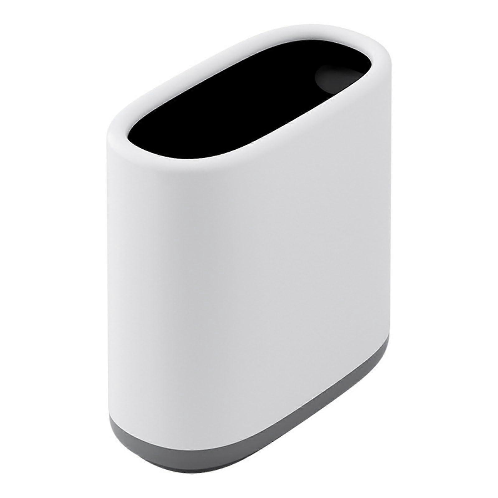 Press  Trash Can with Easy Push Lid, Compact SpaceSaving Garbage Bin for Kitchen or Bathroom