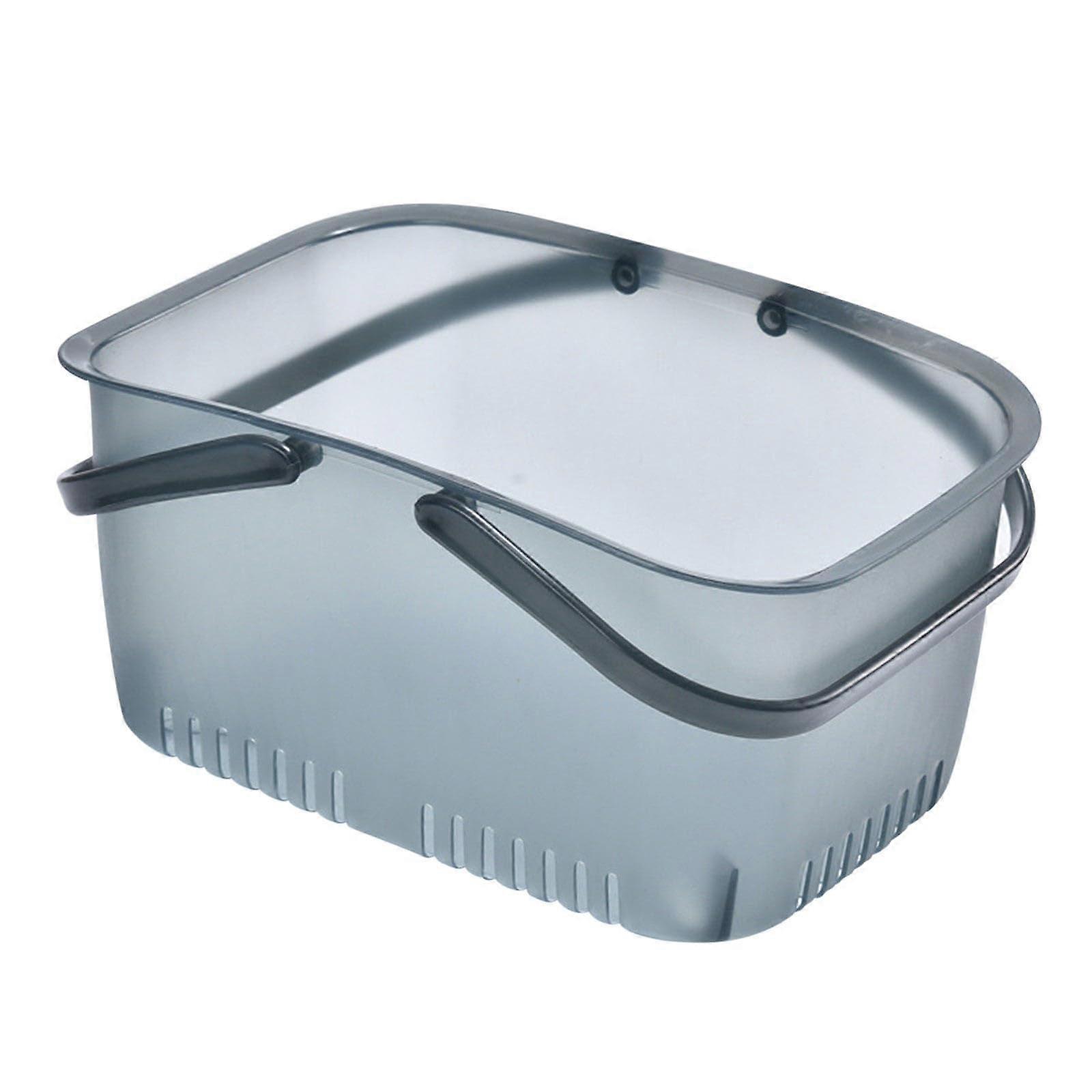 Extra Large Grey Plastic Shower Caddy Basket for Dorm Bathroom and Under Bed Storage Organizer