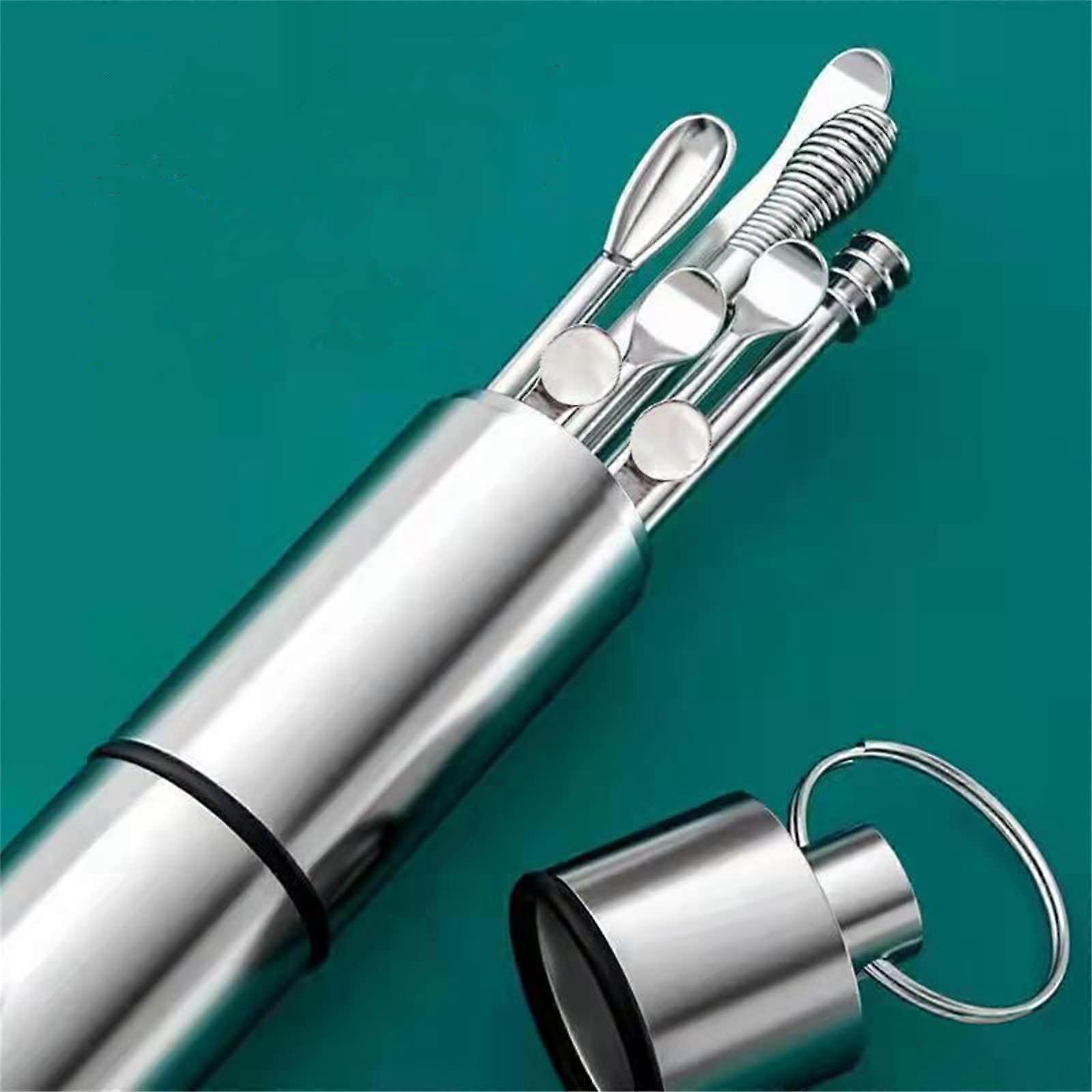 Ear Cleaning Kit with Multiple Tip Sizes, Durable Stainless Steel Ear Pick Set, 9pcs Travel Case