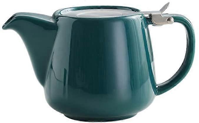 Ceramic Teapot with Stainless Steel Infuser, 580ml Cup Shape Tea Kettle for Home Brewing