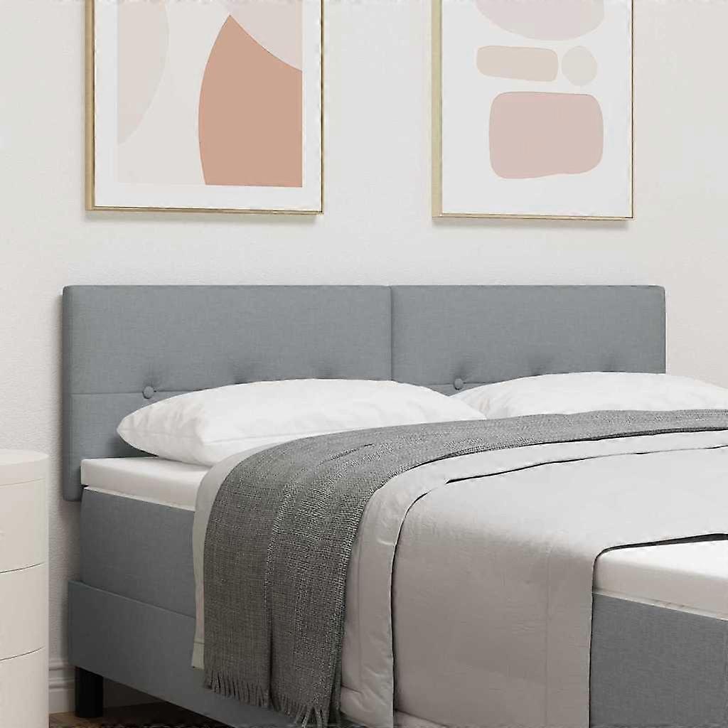 LED Kopfteil mit LED-Lichtleisten Hellgrau 160 cm Polyester