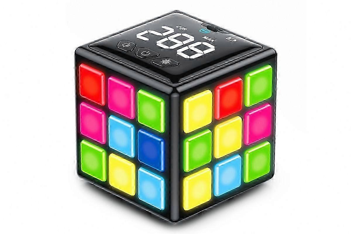 Handheld Rechargeable Cube with 15 Brain Games and Score Display for Memory Fun