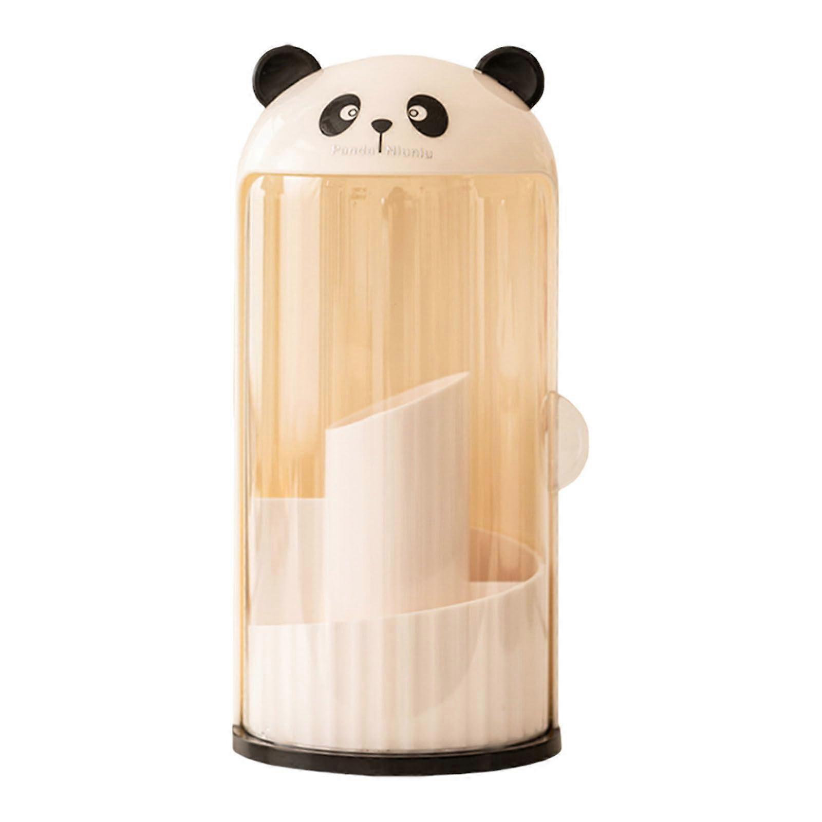 Makeup Brush Holder with Clear Lid, Detachable Compartments, White Cosmetic Storage Box