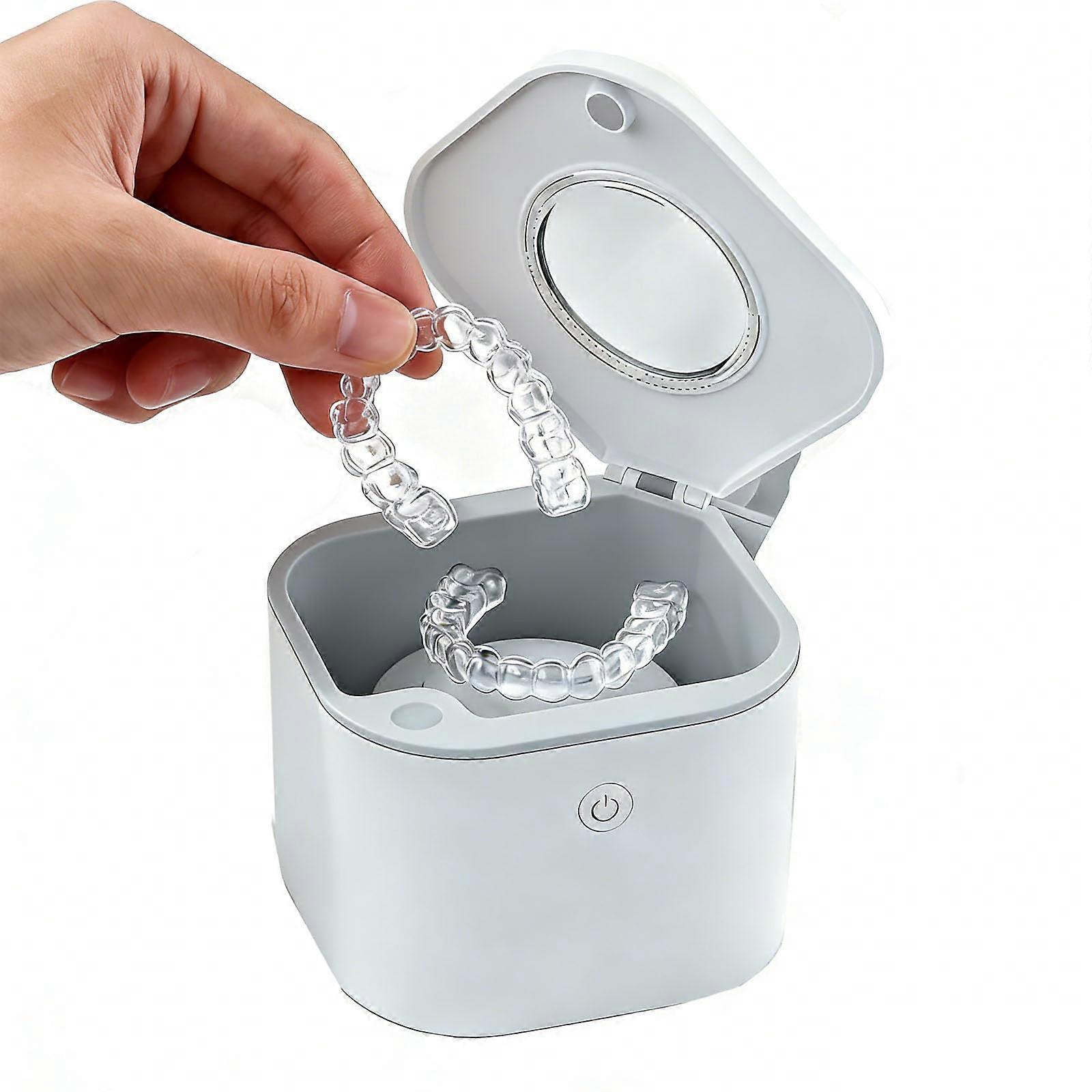 Retainer Cleaner Machine with LED Sterilization, Portable Dental Pod for Aligners, Dentures, Braces