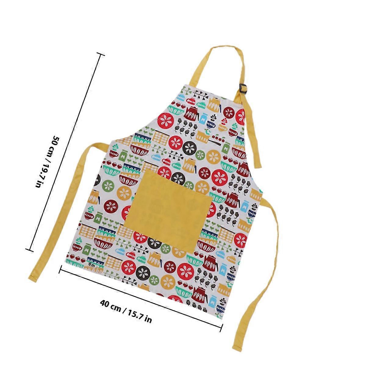 Children Cotton Aprons Cartoon Kitchenware Pattern for Cooking