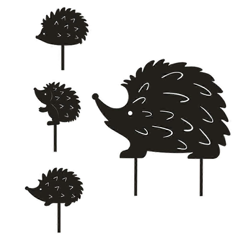 Iron Hedgehog Inserted Decorations Garden Stake for Outdoor Use 1Set