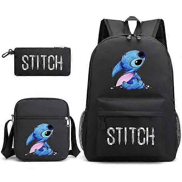 Lilo & Stitch Backpack Set School Bag. .- Perfect Black
