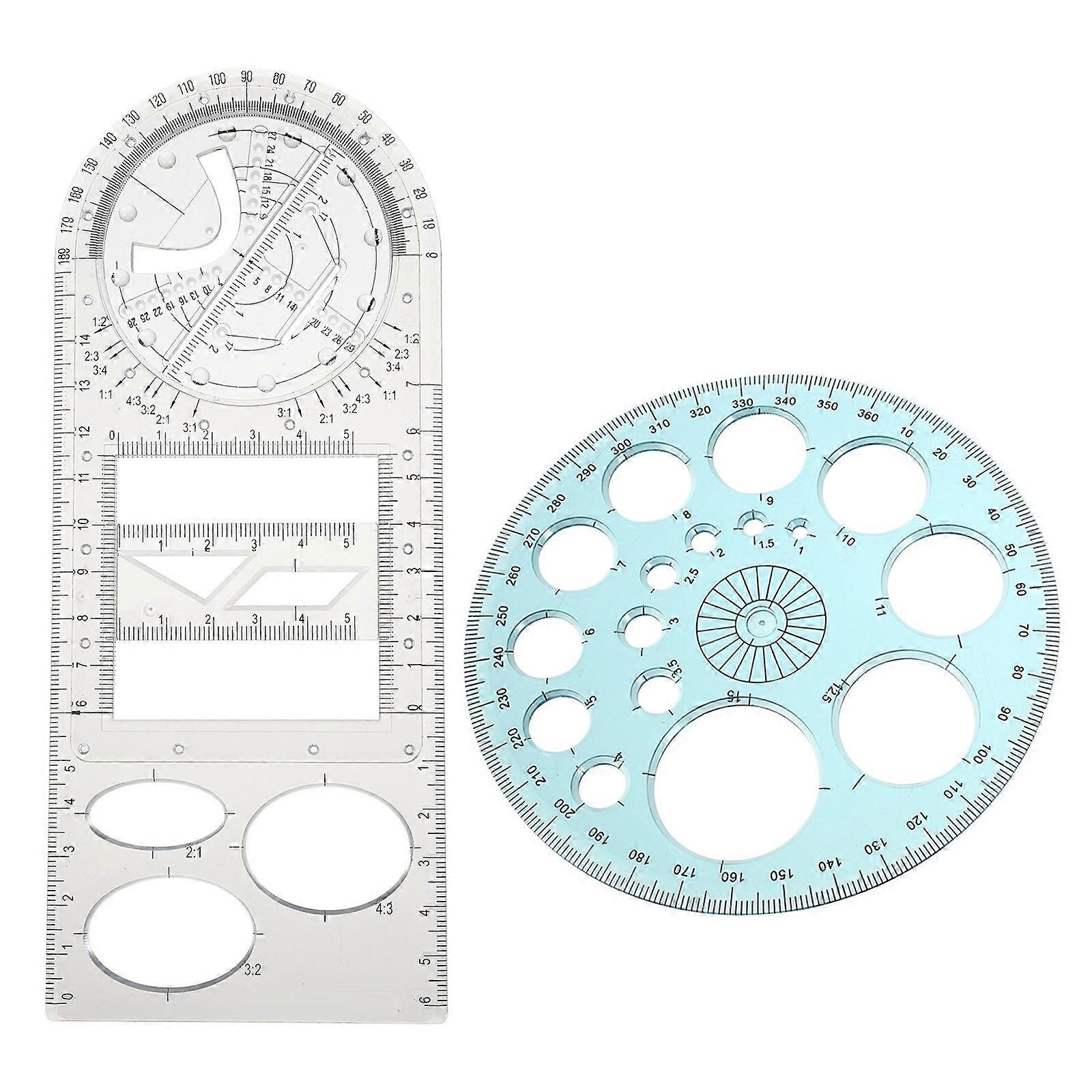 Test Protractor Multifunctional Drawing Ruler for Students Use 1Set
