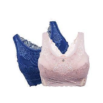 Lot de 2 soutiens-gorge de sport pour femme, à dos croisé et devant en dentelle, avec rembourrage – Adaptés à tous les modes de vie actifs