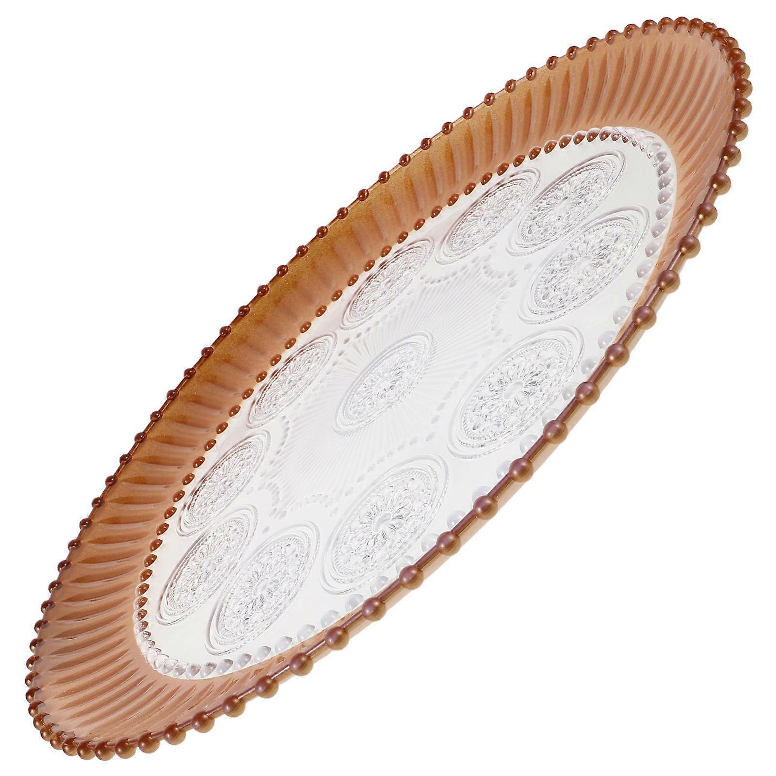 Serving Plate with Gold Trim for Fruit Display 5Pcs Set