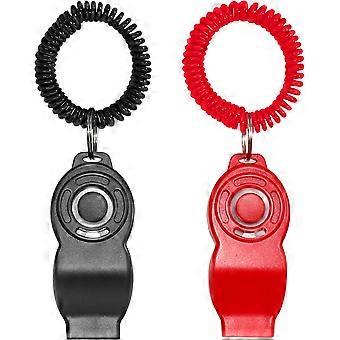 Pack Dog Training Whistles for Small Animals with Lanyard for Rewarding and Training Dogs (Red + Black)