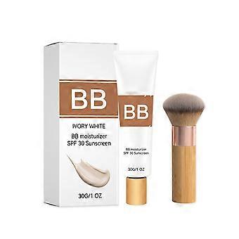 BB Cream idratante SPF30 da 30 g, fondotinta colorato naturale con pennello per il trucco per una copertura impeccabile.