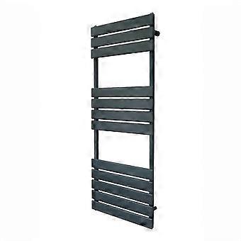 Vertical Towel Radiator Designer Flat Panel 1200mm x 450mm Bathroom Heated Rail Matt Anthracite Grey