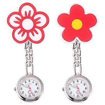 2 piezas Fashion Pocket Watch Pretty Nurse Watch Practical Nurse Clip Watches
