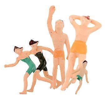 Mini figure umane in costume da bagno per la spiaggia, modello per il nuoto, 5 pezzi, giocattoli di scena