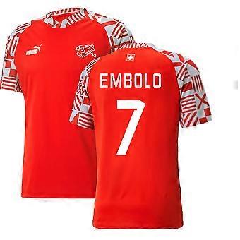 2022-2023 Switzerland Pre-Match Jersey (Red) (Embolo 7)