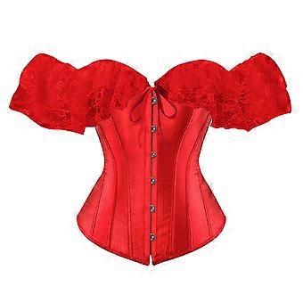 Korsett-Oberteil mit Schnürung, französisches Bustier, Taillenformer, Retro-Crop-Tops, viktorianisches Kostümkorsett für Maskeraden, Braun, XXXXXXL