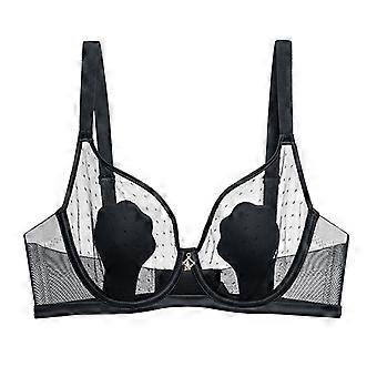 Women's Ultra-Thin Cat Claw Cup Bra Sexy Pure Desire French Style Soft Steel Ring Anti-Sagging Underwear for Large Chest