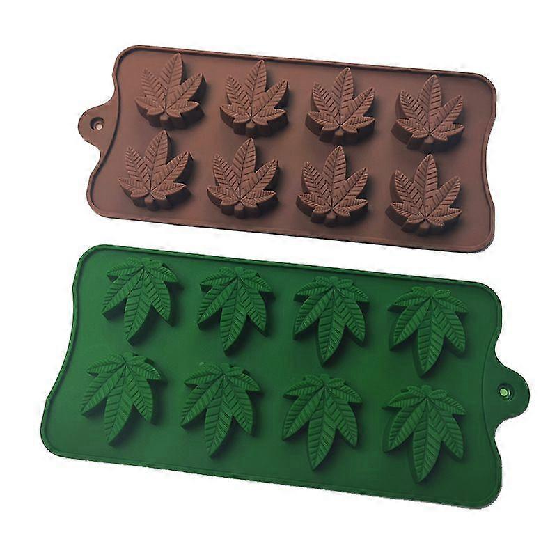 8-Cavity Leaf Silicone Mold Set for Cake Decorating and Baking