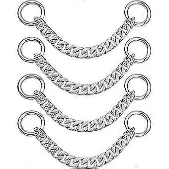 4 kpl Sliver Crystal Shoe Charms Ketju Metalliketju Kengän koristelutarvikkeet DIY Kenkäketjun koristeet ystävällesi Perhe Lasten syntymäpäivä isä