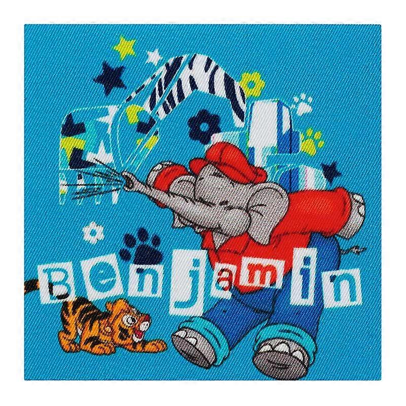 Benjamin Blümchen© Bagger - patch, iron-on patch, iron on, size: 6.8 x 6.8 cm