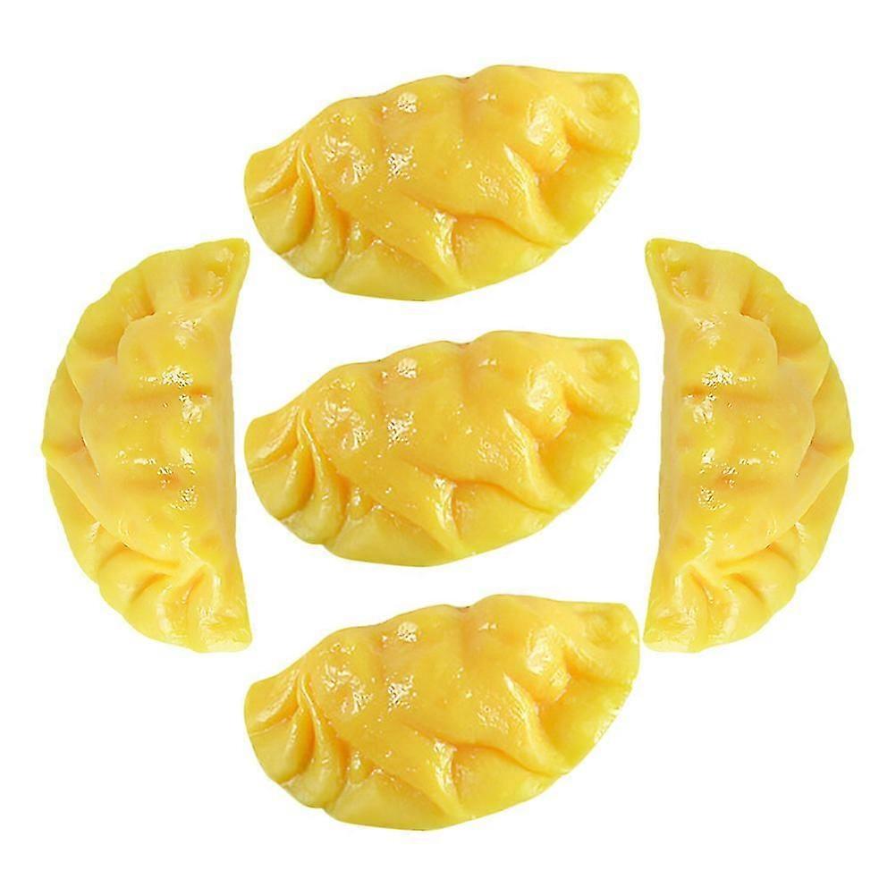 Fake Egg Dumpling Models | PVC Material | 5Pcs | Realistic Yellow for Decor & Props