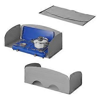 Foldable 3-Piece Steel Cooking Windscreen with Base