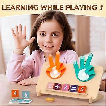 Counting Board Set with 13 Digit Blocks, 10 Cards, 2 Bases, 1 Bracket, Math Learning Toy for Addition Subtraction Matching, Halloween Christmas Gift