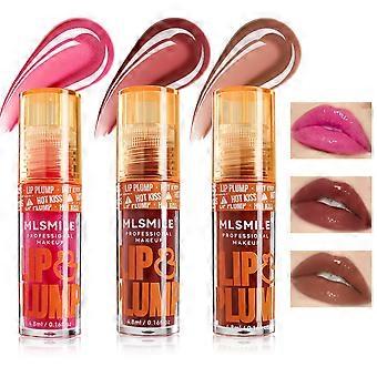 Lip Plumper Gloss Set with Plumping Effect and Ultra-Hydrating Triple Shade Lip Balm for Women