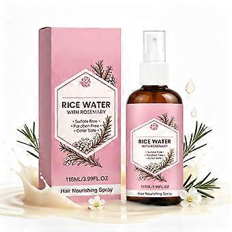 Rice Water Rosemary Hair Nourishing Spray 118ml, Color Safe Leave-In Care for Soft Manageable Hair, Daily Styling Travel Home Use