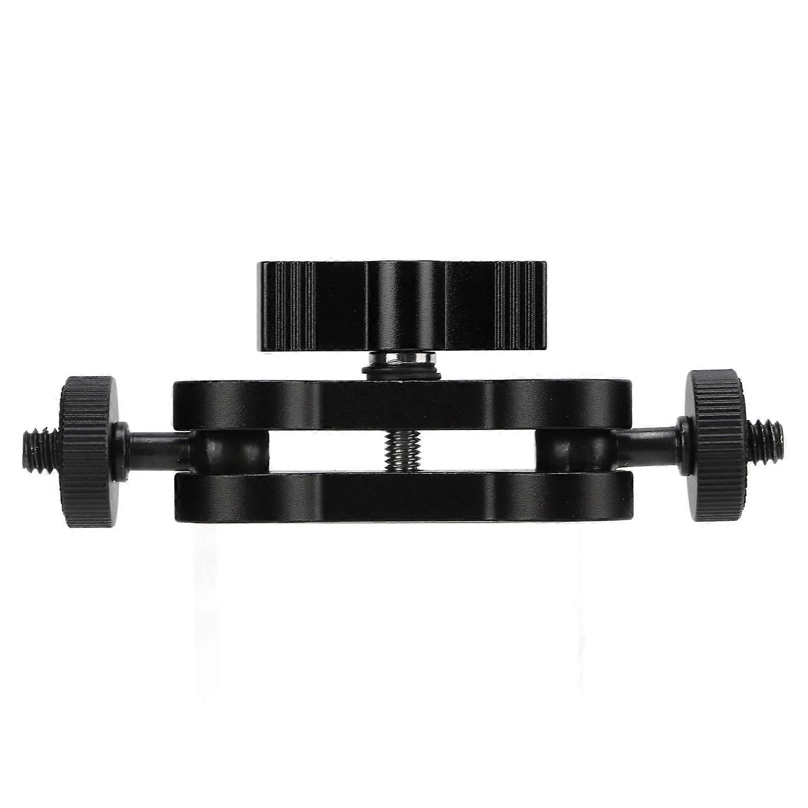 Universal Double Ball Head Mount Adapter Arm with 1/4in Screw Expanded Connection BracketBlack