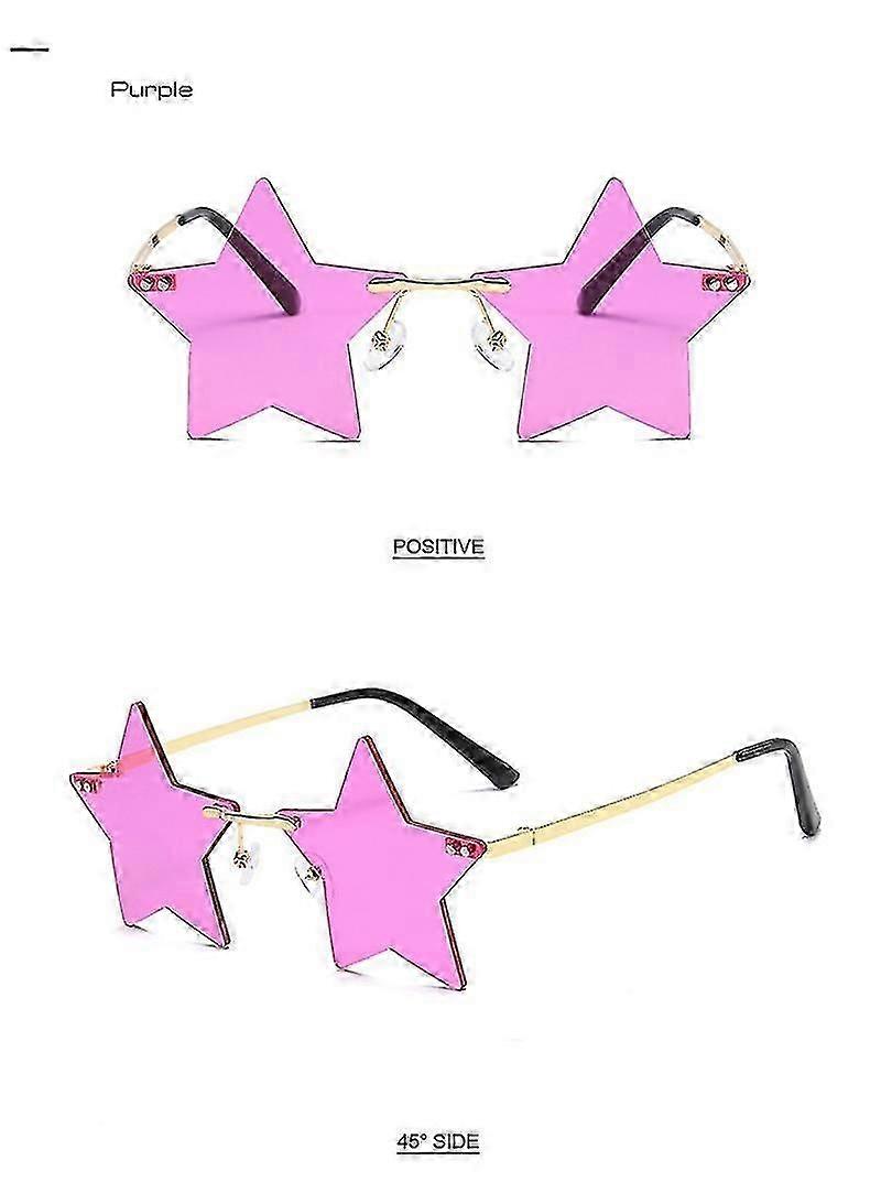 Unique Frameless Pentagram Sunglasses, Sunglasses
