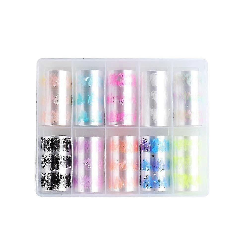 flame nail fluorescent star paste color transfer