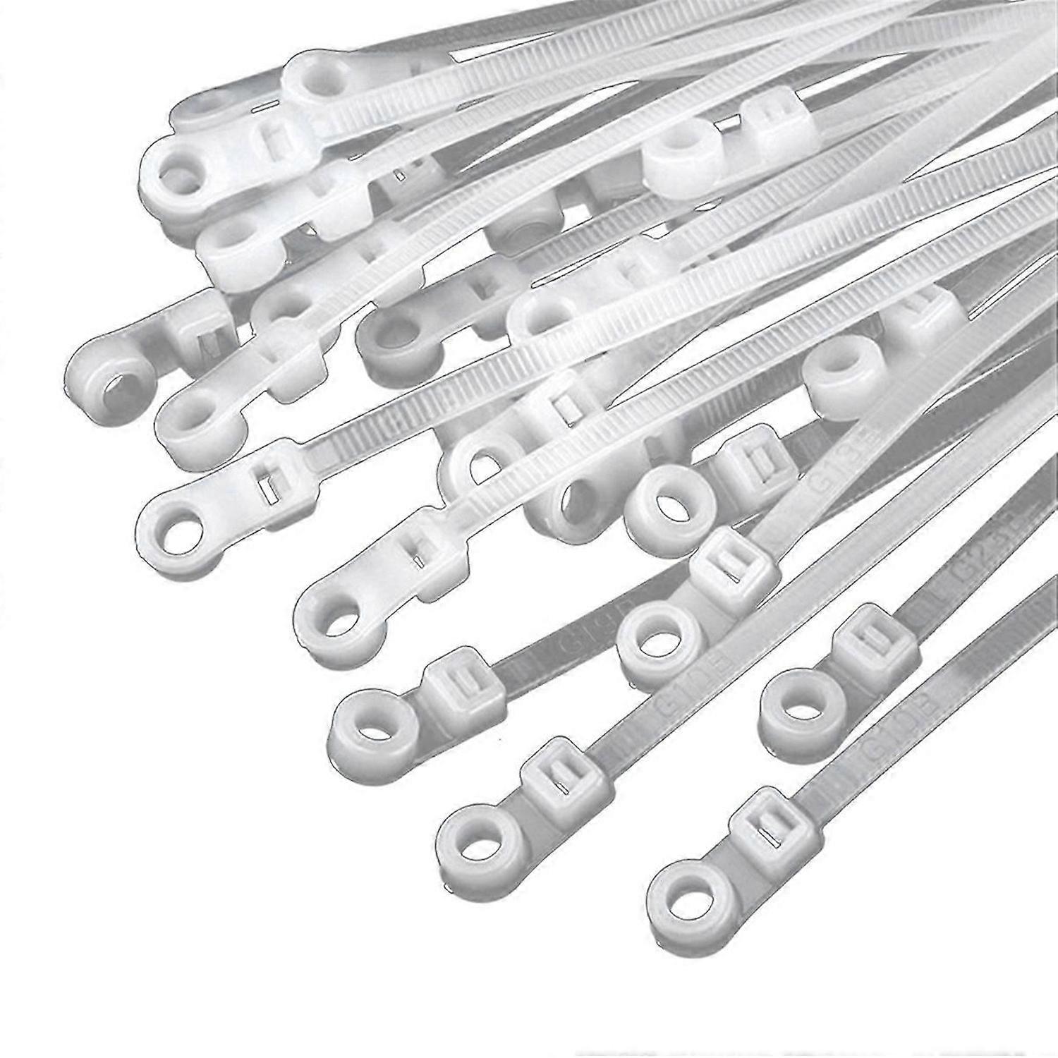 Nylon Cable Ties with Screw Hole - Self-Locking, Multi-Size Bundle Straps for Wire Organization,