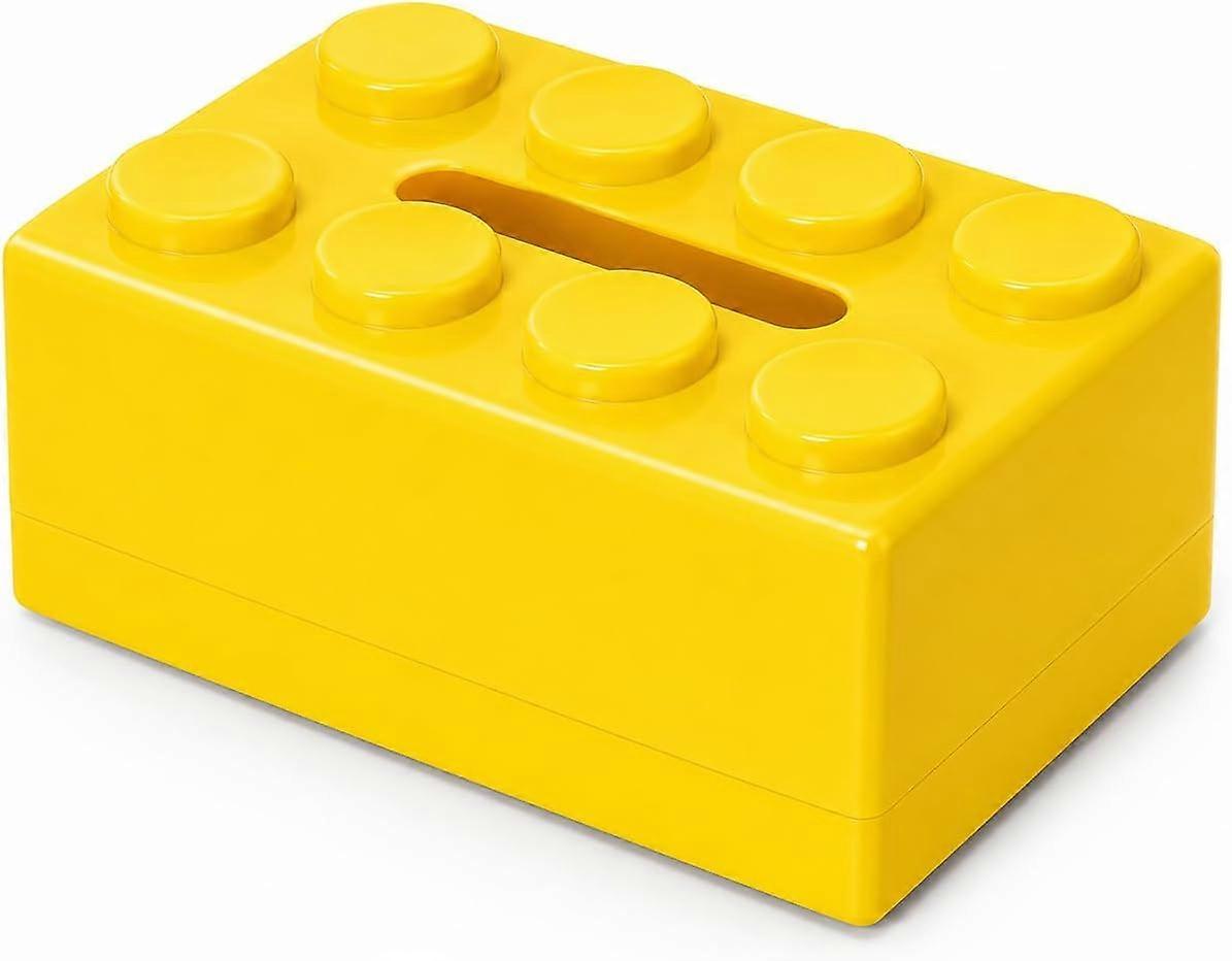 Unique tissue box shaped like building blocks, wall or desk storage so